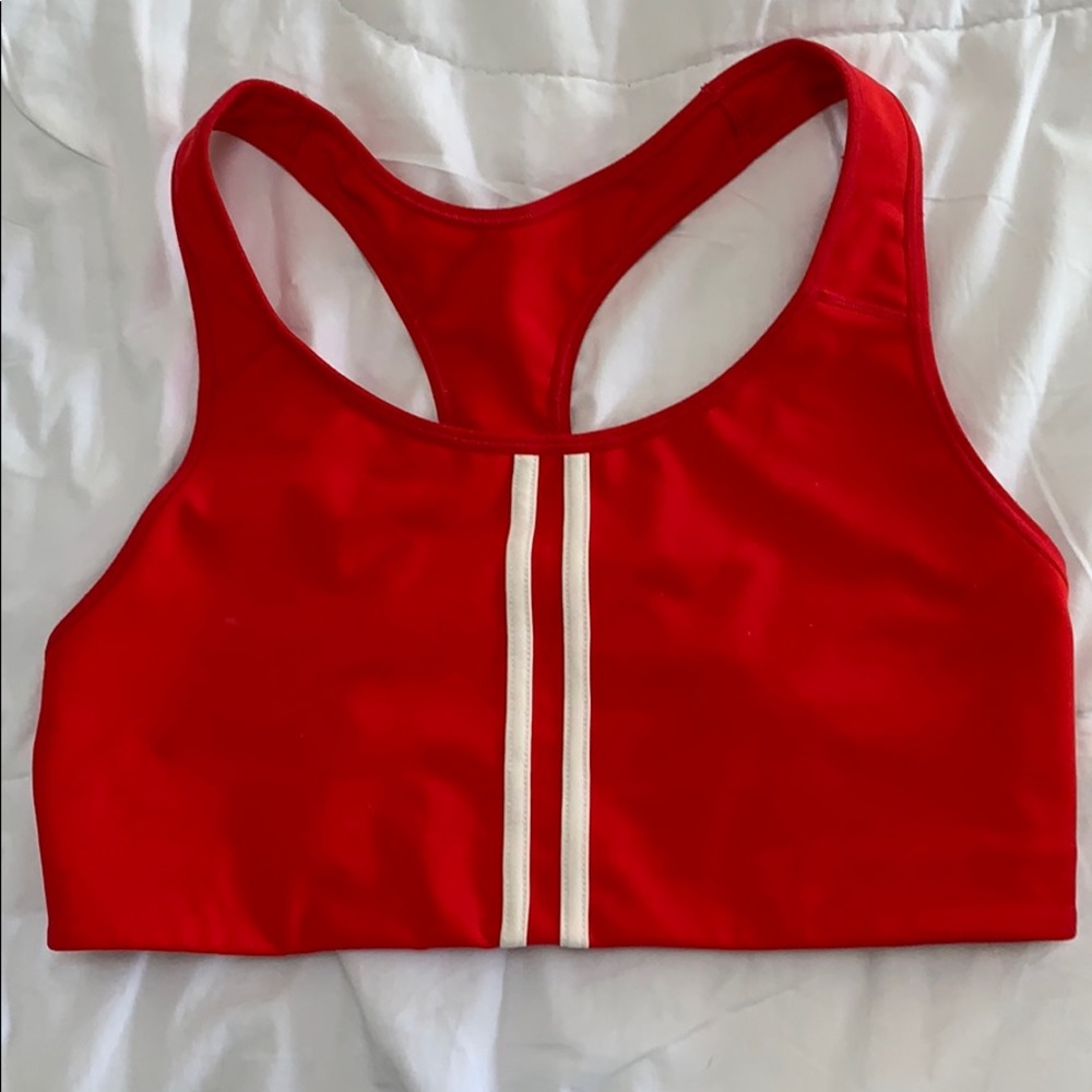Old navy red with white stripes sports bra
